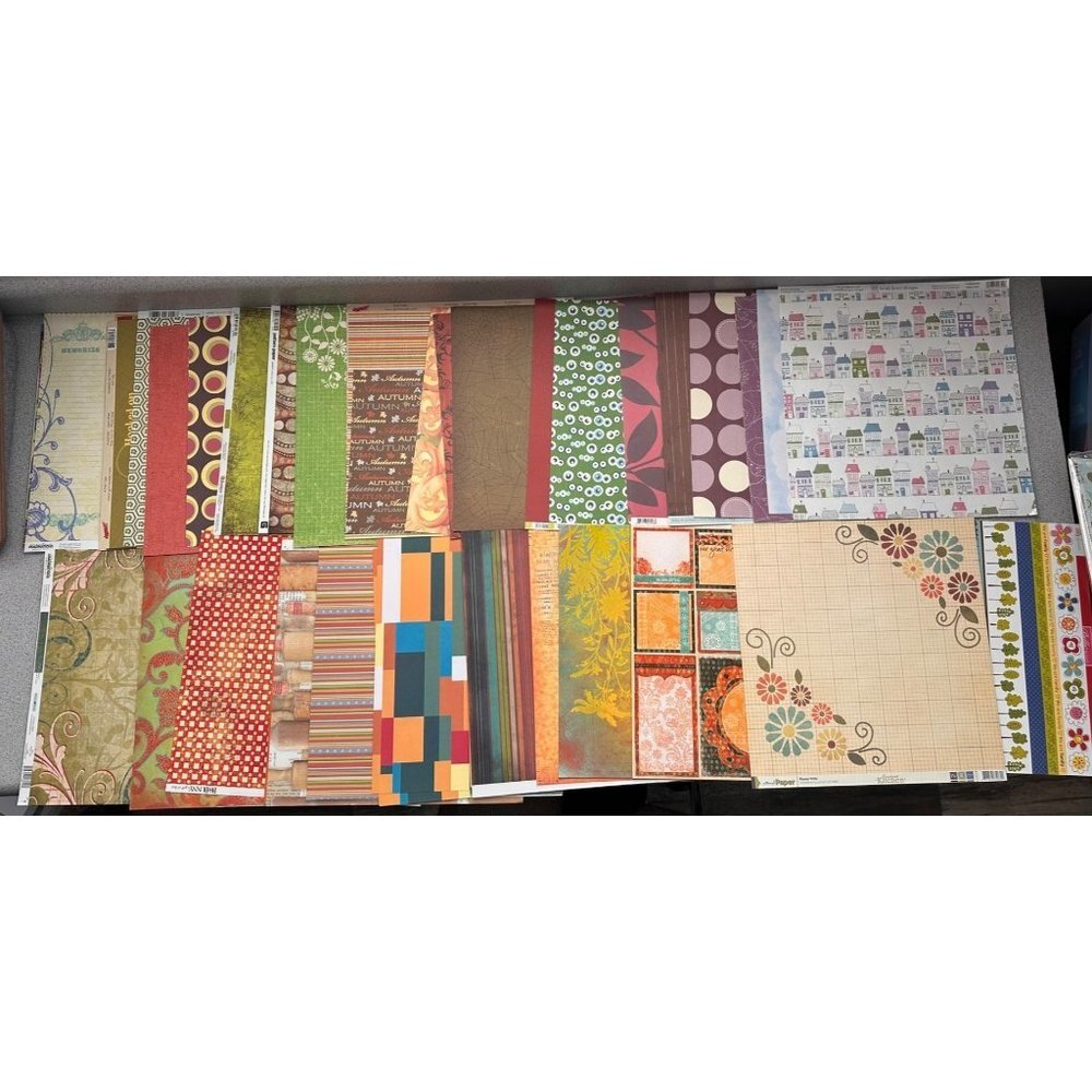 12 X 12 Scrapbooking Paper Cardstock 60pc Lot Monsters Fall Kitchen